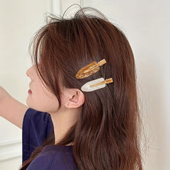 7pcs Golden Foil Hair Clips Women Girls Daily Decor