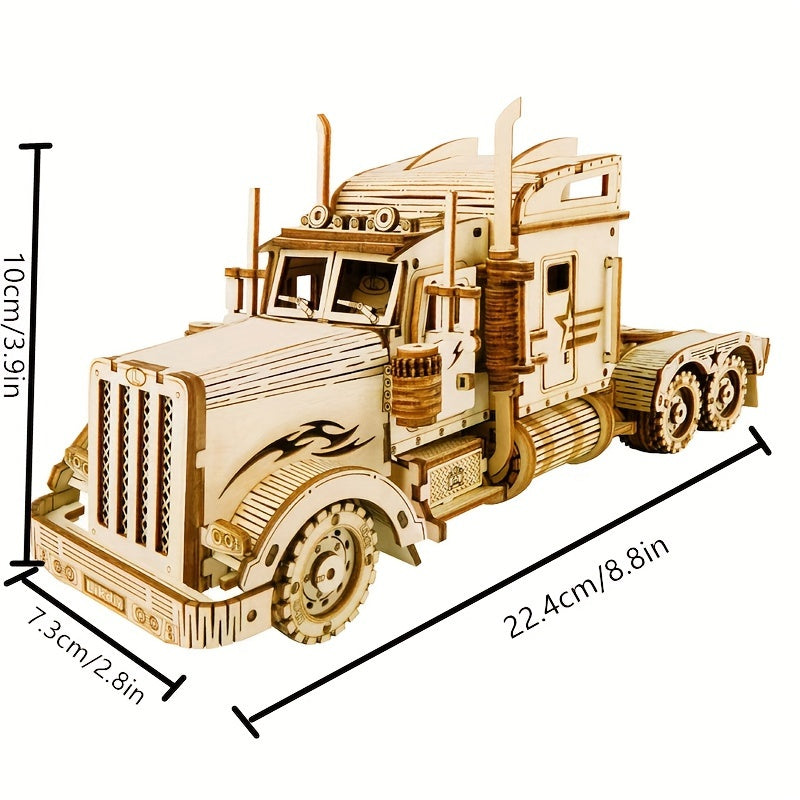 DIY Wooden Steam Train Car Assembly Model Kit Adult Building Block Gift