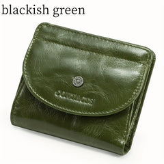 Women's Leather Coin Pocket Wallet Compact Organizer for Cards Phone Minimalist