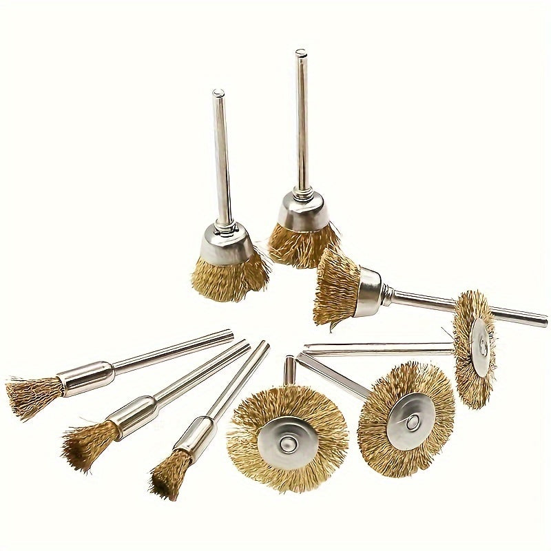 3pcs Rotary Tool Brass Wire Brush Set