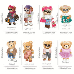 8pcs Bear Iron On Heat Transfer Sticker DIY Patches