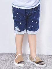 Baby Boys Casual Splash Ink Elastic Waist Shorts for Summer
