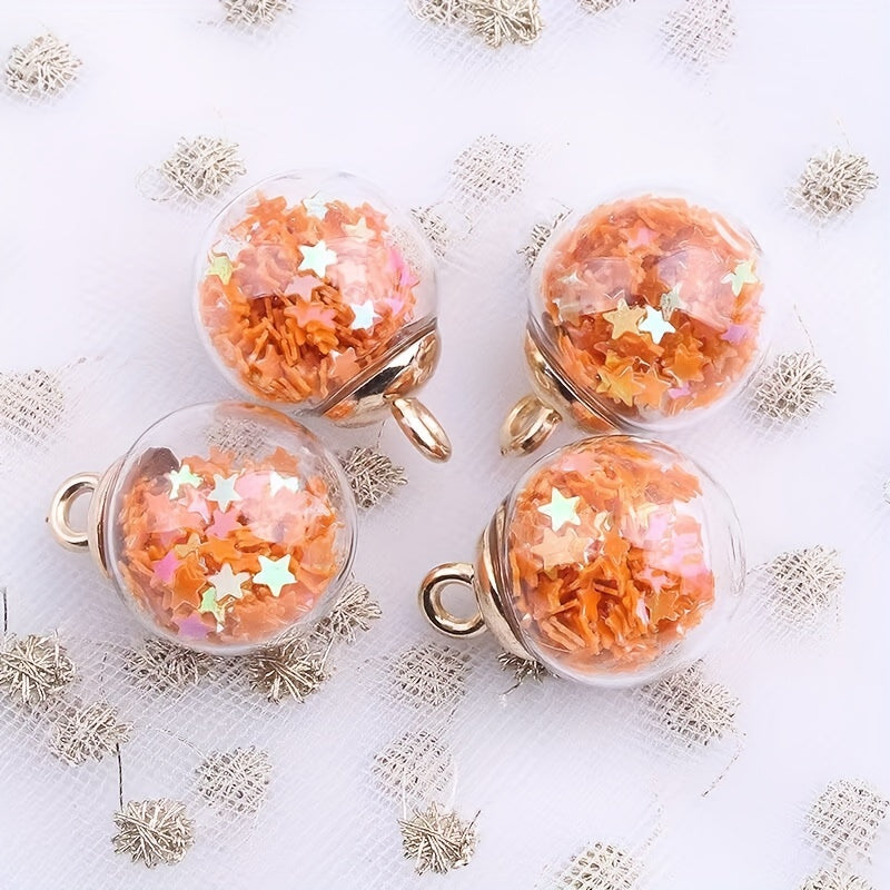Mini Glass Bottle Stars Sequins Hanging Ball DIY Earrings Necklace