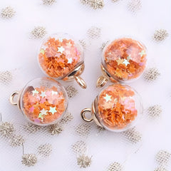 Mini Glass Bottle Stars Sequins Hanging Ball DIY Earrings Necklace