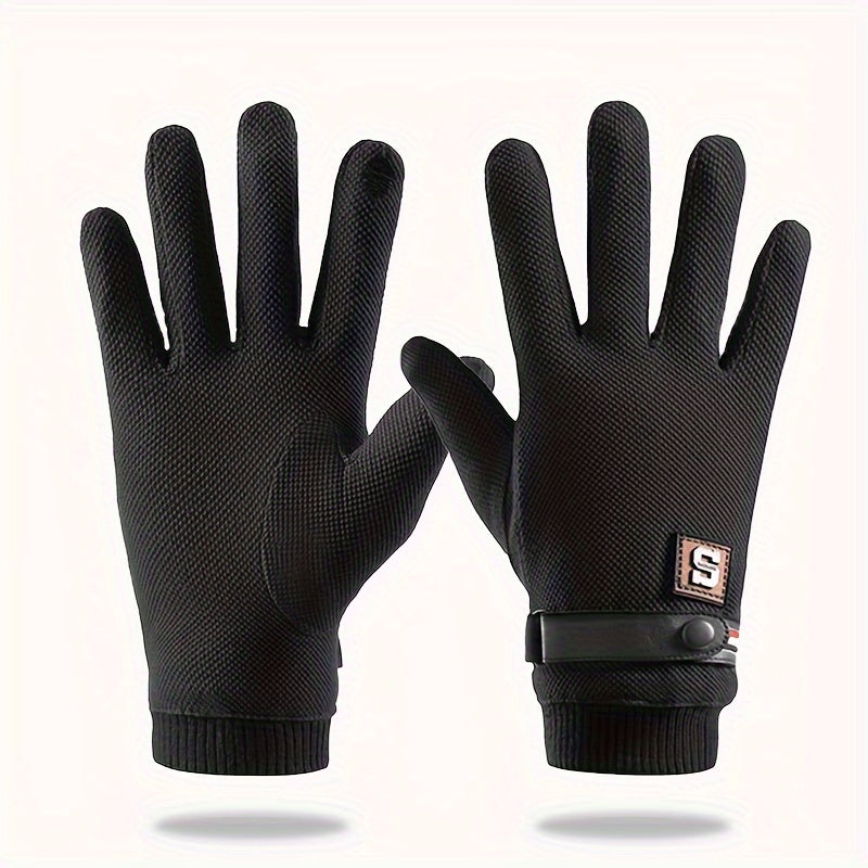Velvet Thickened Warm Gloves Touch Screen Gloves For Cycling Running