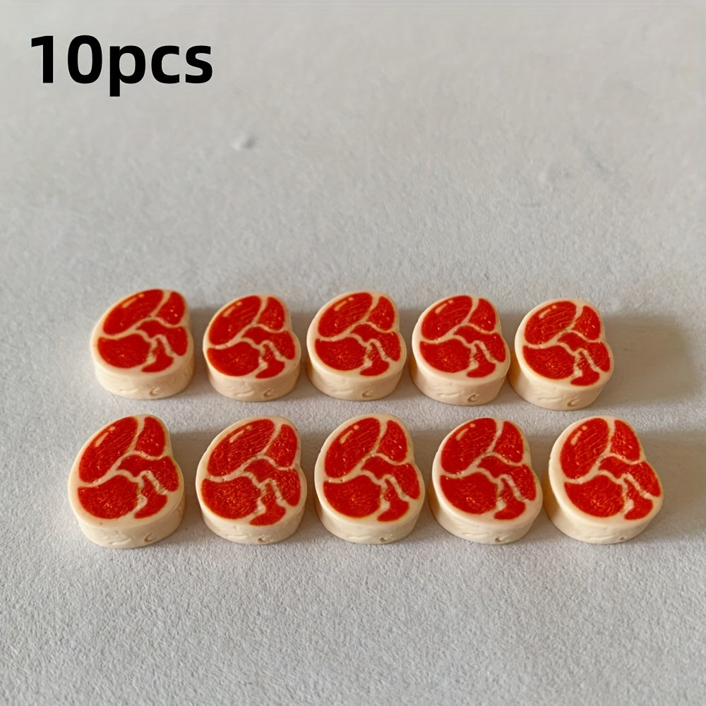 10pcs Mini Steak Beef Dollhouse Fairy Garden Decorations