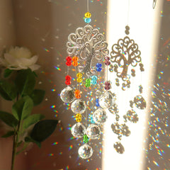 Crystal Sun Catcher Wind Chime Life Tree Pendant Home Decoration