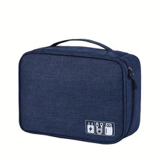 Dividers Cable Storage Bag Double Zipper Portable Handle Travel Digital Bag