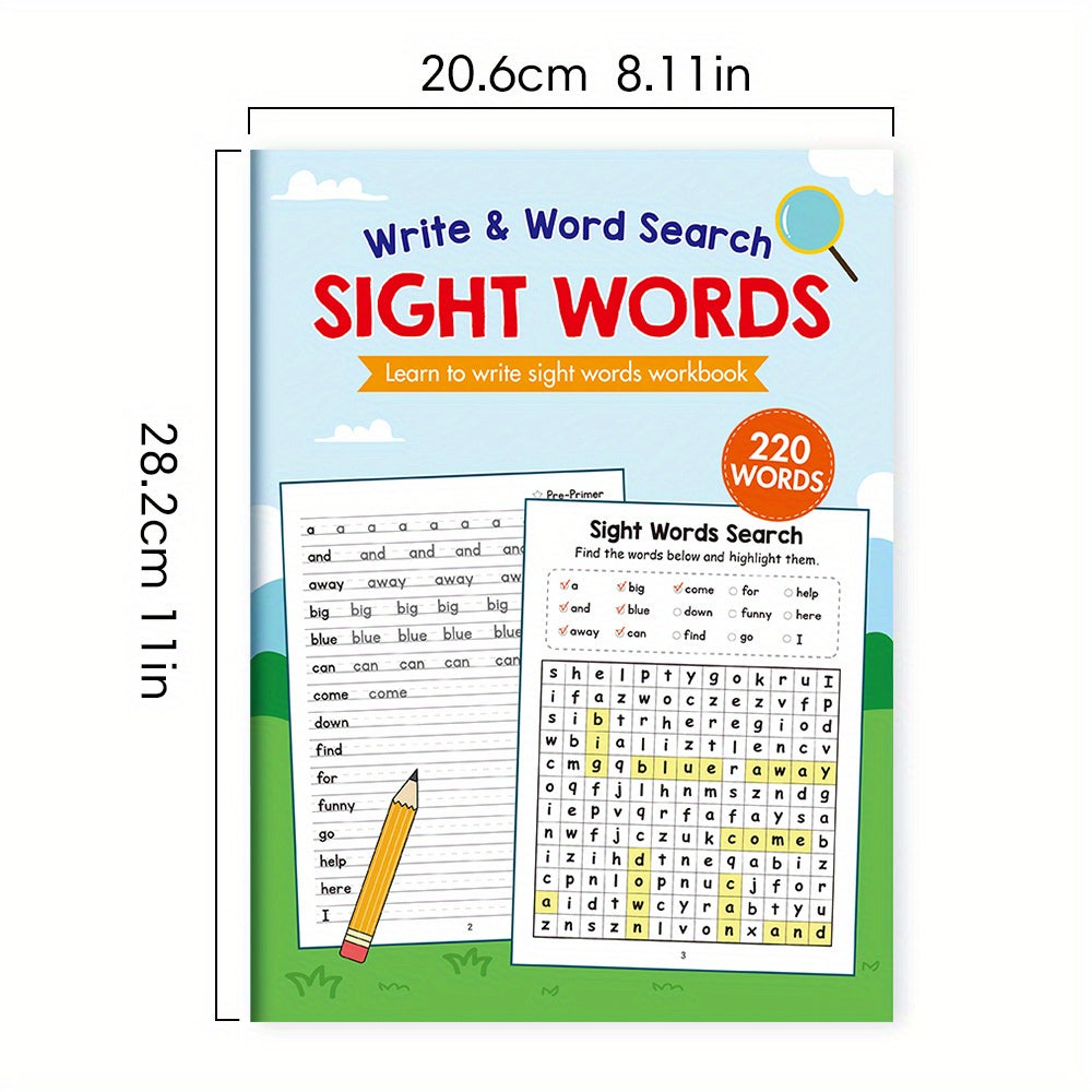 LACHILLY 220 Sight Words Workbook for Kids Writing Practice