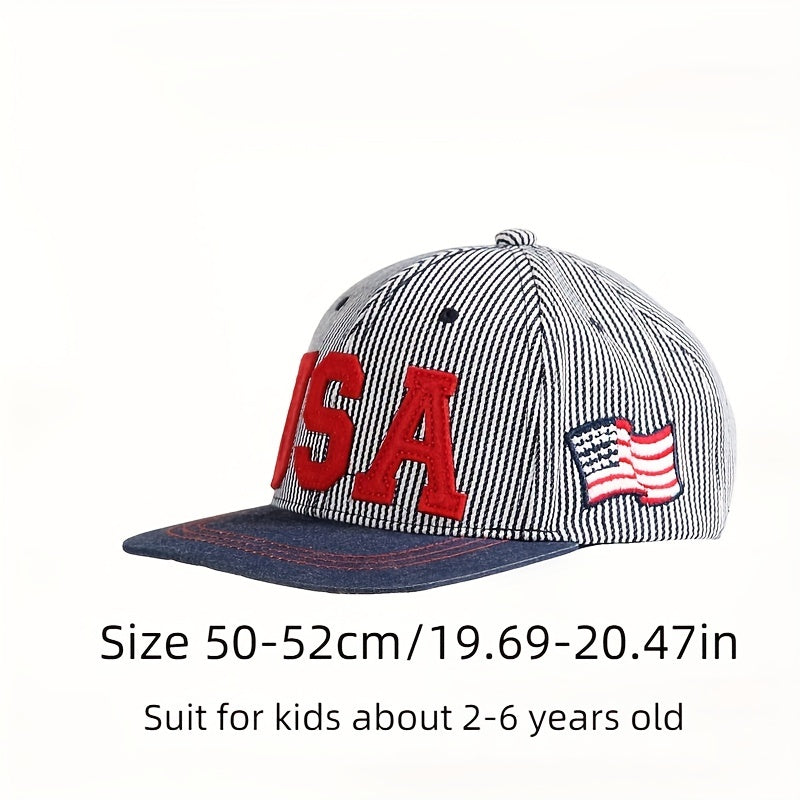 Toddler Baseball Cap Letter Flag Snapback Cap Boys Girls