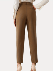 Straight Leg Capris Pants Trouser for Business Women
