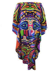 Figure Print Off Shoulder Maxi Dress