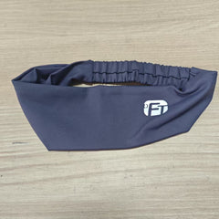 Grey Yoga Headband Sweat Wicking Quick Dry Fitness with Logo Non Slip