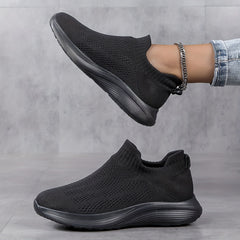 Men's Solid Knit Sock Shoes Non Slip Slip On Sneakers