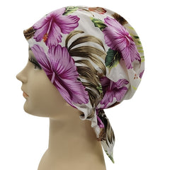 Flower Print Triangle Turban Cap Cotton Bandana Women Head Wrap