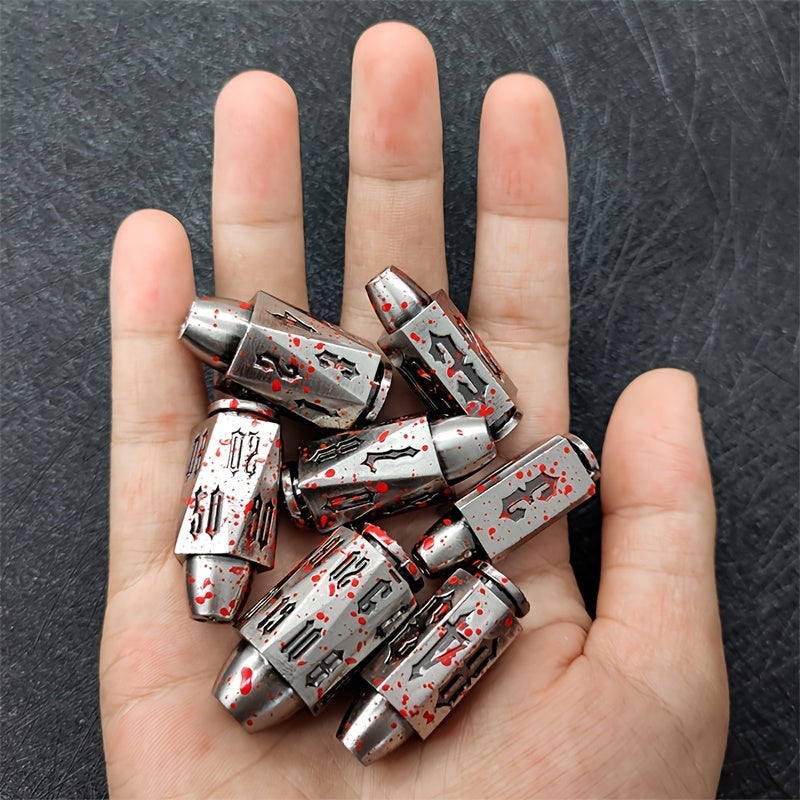 Metal Dice Set Bullet Shape 7pcs