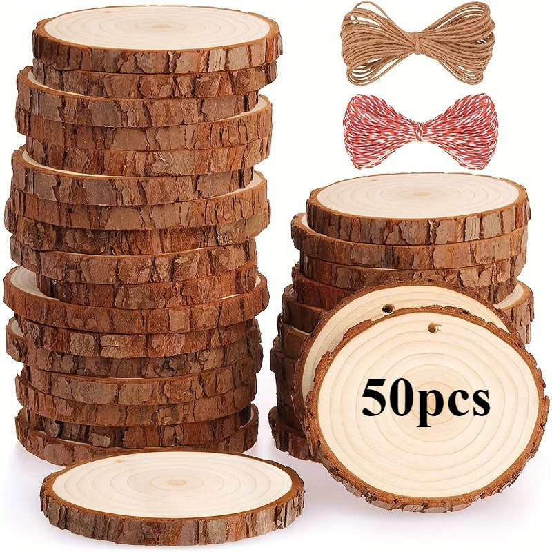 Natural Wood Chips 6-7 Wooden Set for Crafts Christmas Decoration DIY