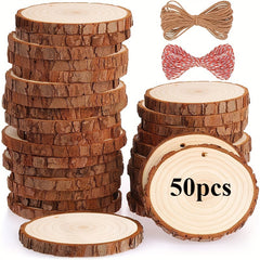 Natural Wood Chips 6-7 Wooden Set for Crafts Christmas Decoration DIY