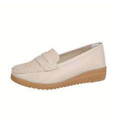Women's Flat Loafers Faux Leather Slip On Shoes