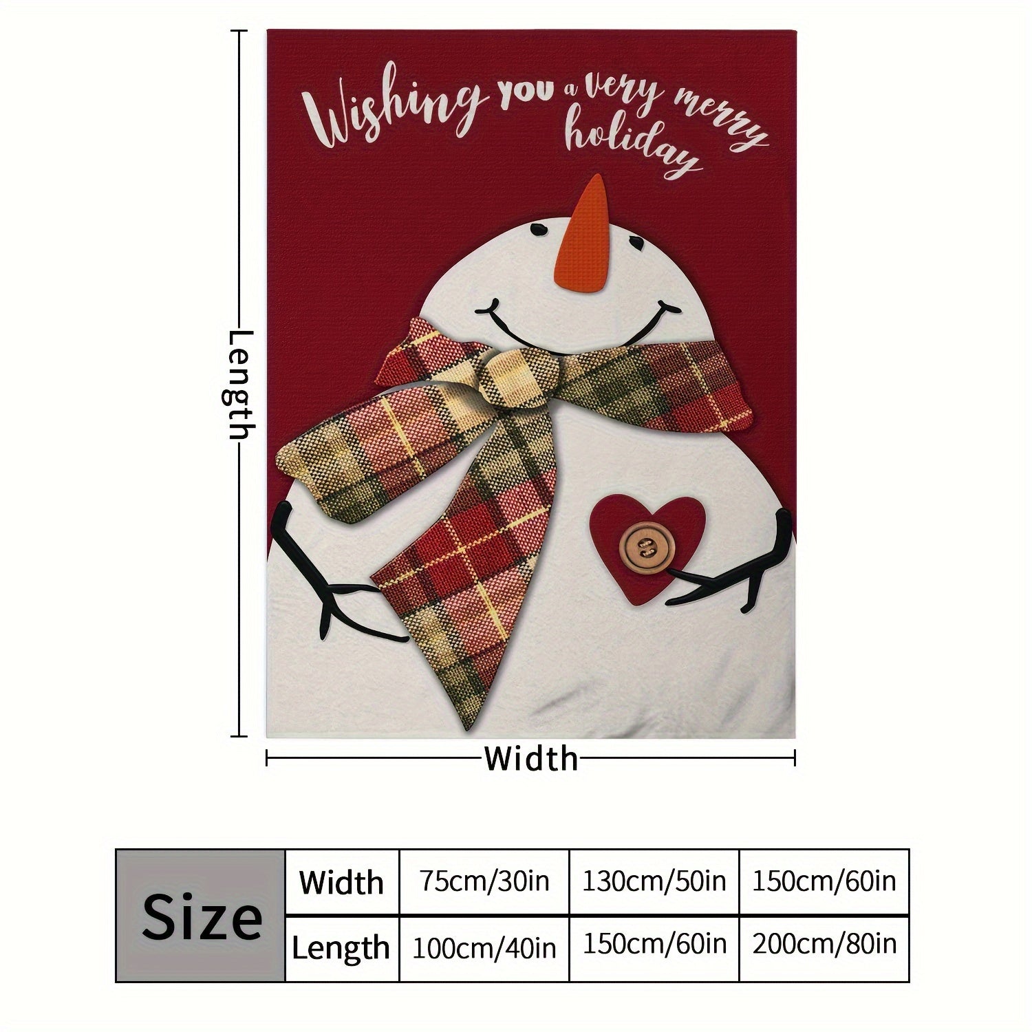 Christmas Snowman Scarf Pattern Blanket Soft and Warm Lightweight Throw Blanket