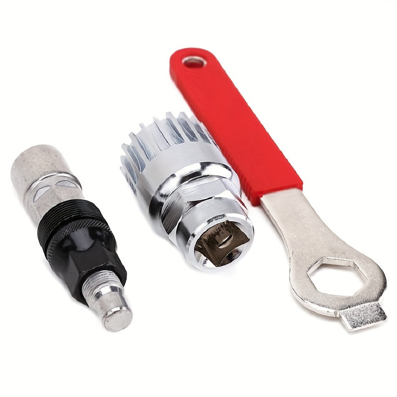 3pcs Bicycle Repair Tool Set Axle Puller Crank Remover Wrench Garage Supplies