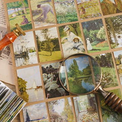 50 Piece Mini Painting Art Retro Journal Backing Paper Set