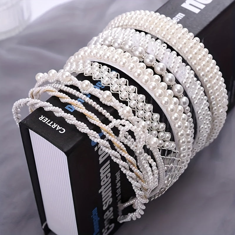 Girls Faux Pearl Hair Hoop Princess Hair Accessories For Party