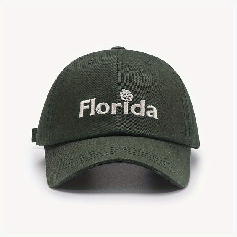Men's Embroidered Sunscreen Outdoor Hat with Curved Brim