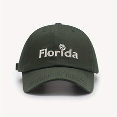 Men's Embroidered Sunscreen Outdoor Hat with Curved Brim