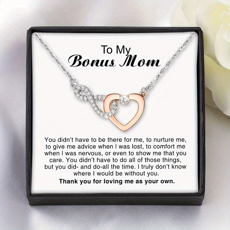 Bonus Mom Heart 8 Necklace Infinity Symbol Gift Card