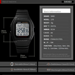 Unisex LED Luminous Sporty Style Square Wrist Watch