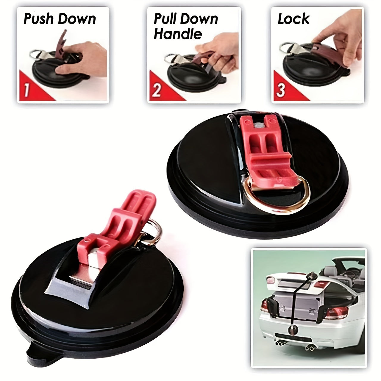 2pcs Camping Rope Suction Cups Strong Hooks Car Tent Canopy Hook Holder