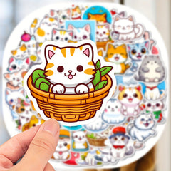 50pcs Cat Stickers Waterproof DIY Decoration Women Men Student Teacher