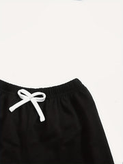 Boys Teen Graphic Print Hooded T shirt & Shorts Set for Summer