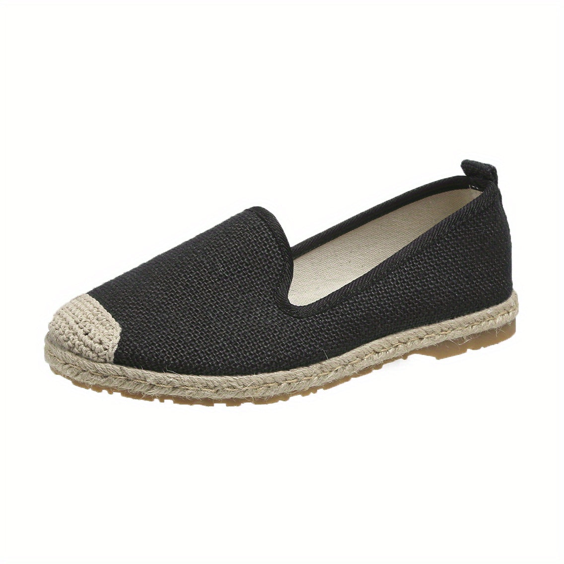 Women's Espadrille Flat Shoes Breathable Soft Sole Slip On Canvas Shoes