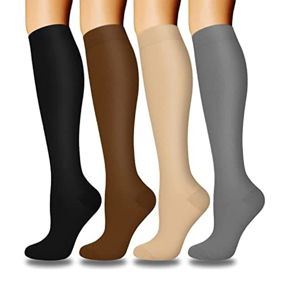 Compression Socks 4 pairs 15-20mmHg for Running Nurses Recovery