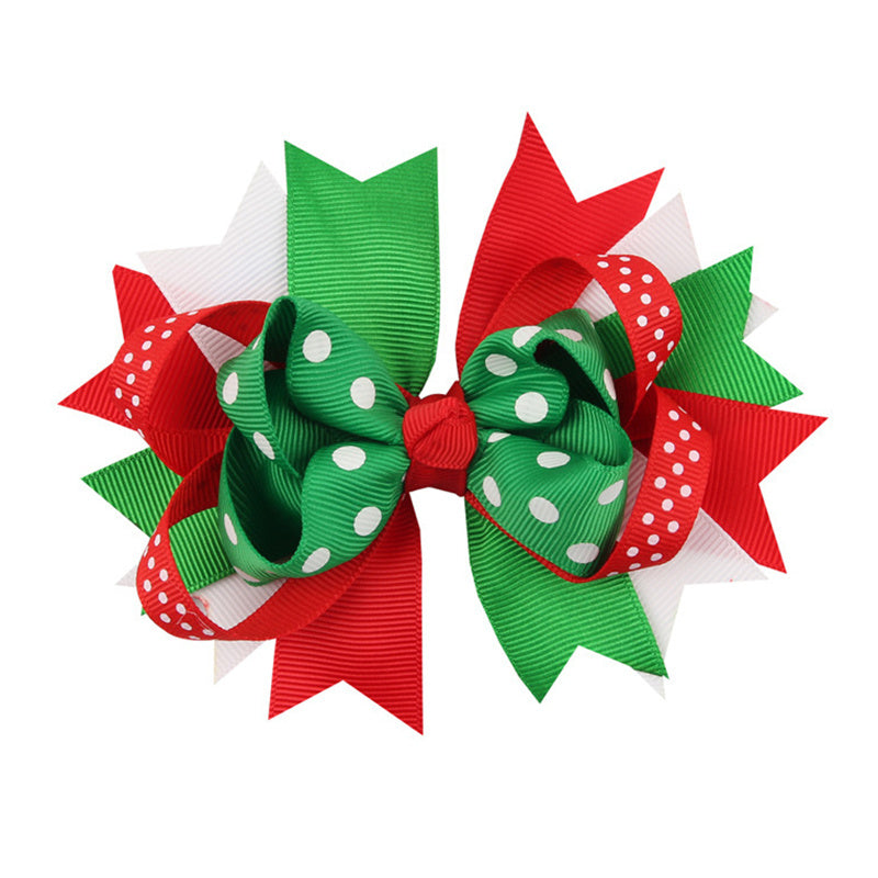 Swallowtail Bow Christmas Hair Clips for Kids Holiday Headwear