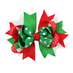 Swallowtail Bow Christmas Hair Clips for Kids Holiday Headwear