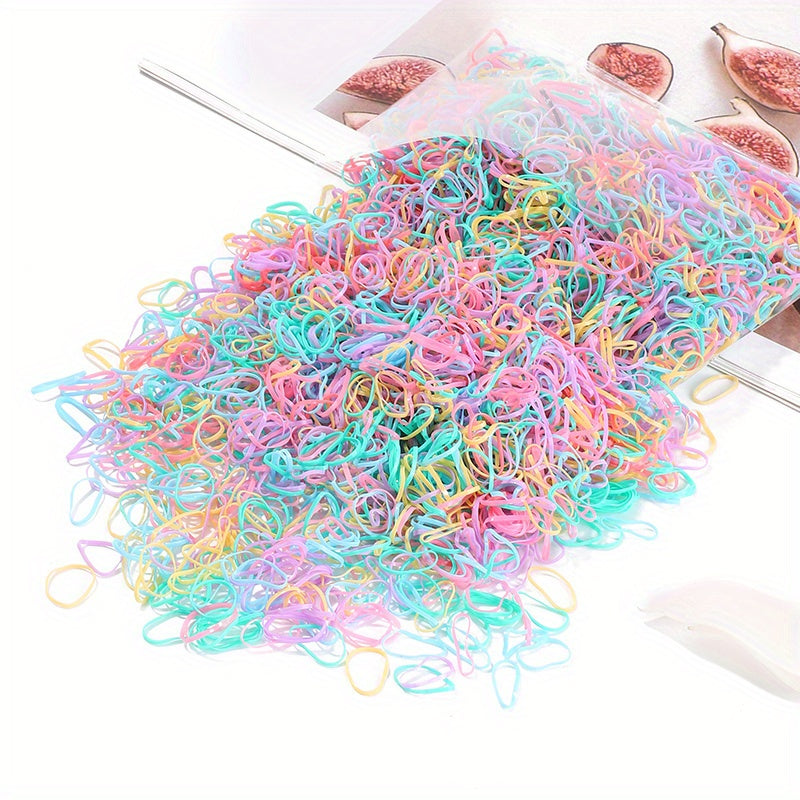 1000pcs Colorful Hair Ties Mini Elastic Bands Set Girls Gift