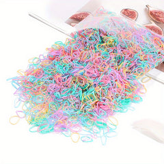 1000pcs Colorful Hair Ties Mini Elastic Bands Set Girls Gift