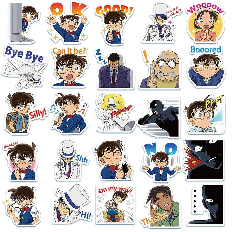 50pcs Conan Series Anime Graffiti Sticker Waterproof DIY Materials
