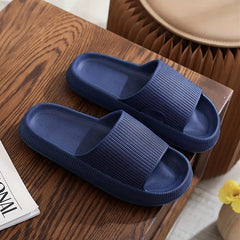 Men's Non Slip Pillow Slides Open Toe Slippers for Indoor Outdoor