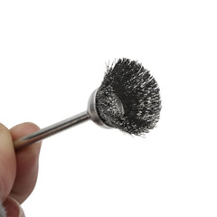 15pcs Coarse Crimped Steel Wire Brush Set for Rotary Tool with Mandrel