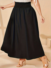 Women's Shirred High Waist Maxi Skirt