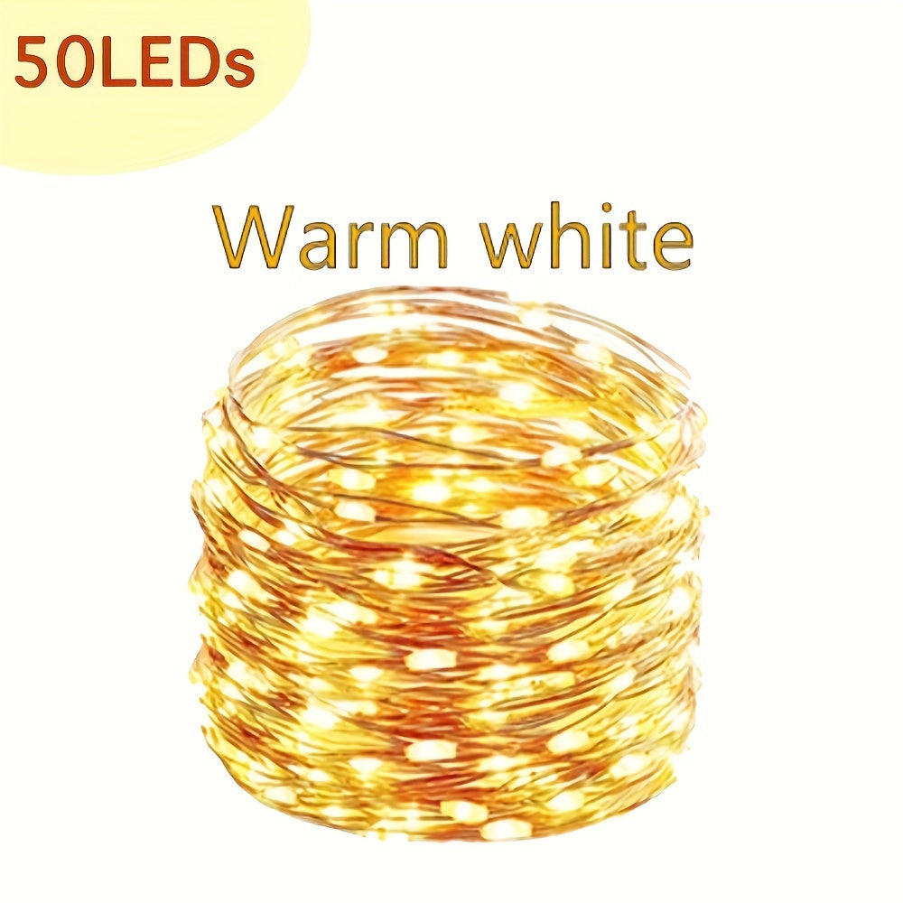 Outdoor Solar String Lights LED Fairy Garland 8 Mode Waterproof Copper Wire Lamp