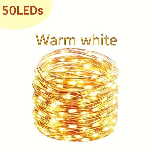 Outdoor Solar String Lights LED Fairy Garland 8 Mode Waterproof Copper Wire Lamp