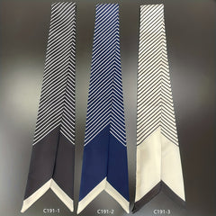 Striped Skinny Scarf Ribbon Neckerchief Twilly Scarf