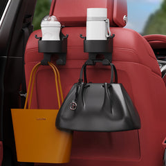 Car Seat Storage Hook With Cup Holder Hooks Headrest Seat Back Water Cup Holder