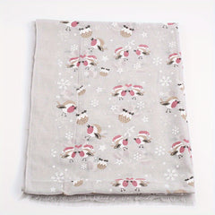 Bird Snowflake Print Scarf Warm Long Shawl for Women