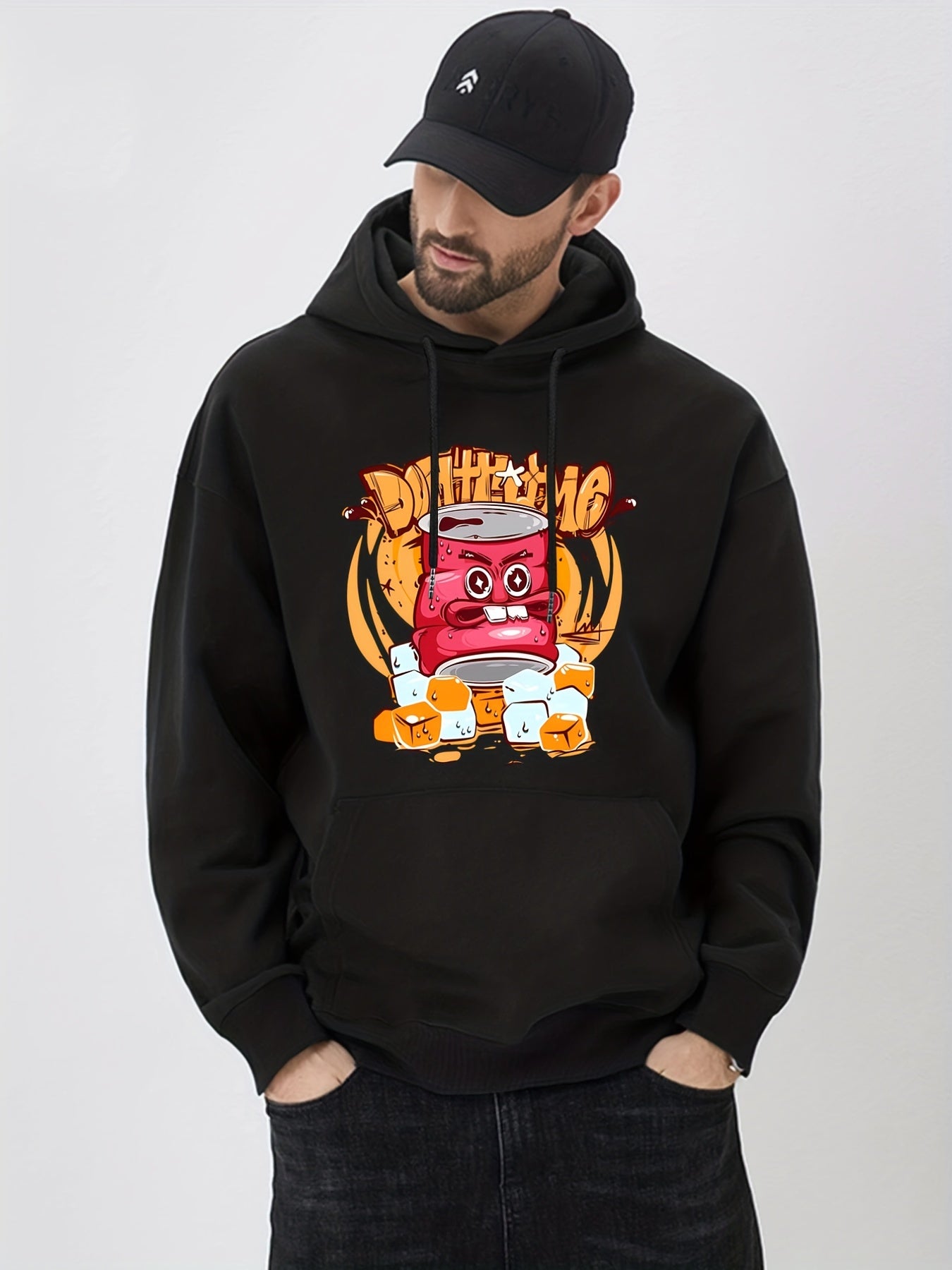Funny Comic Cans Print Hoodie for Men